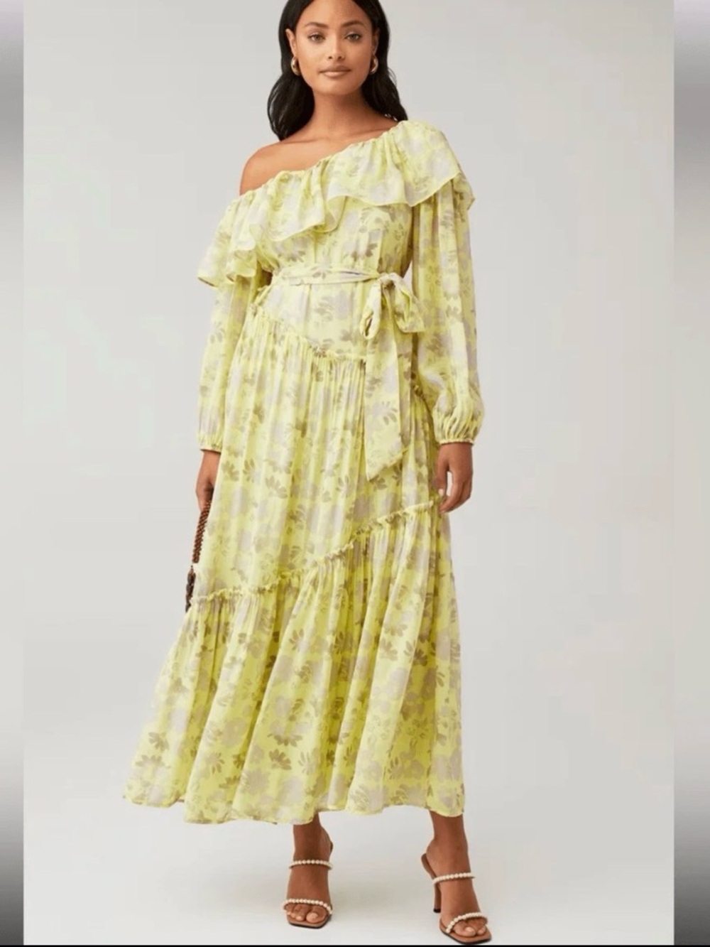 ASTR The Label Kaylani Dress Vibrant Elevated Boho Coquette Ruffle Elegant Small